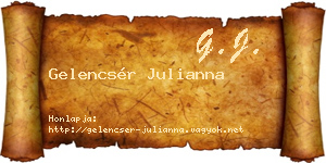 Gelencsér Julianna névjegykártya